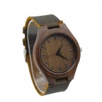 胡桃木製の木製の時計の輸出の真皮の手作りの個人のカスタマイズの贈り物の時計の流行のファッションの金の時計の特価の清